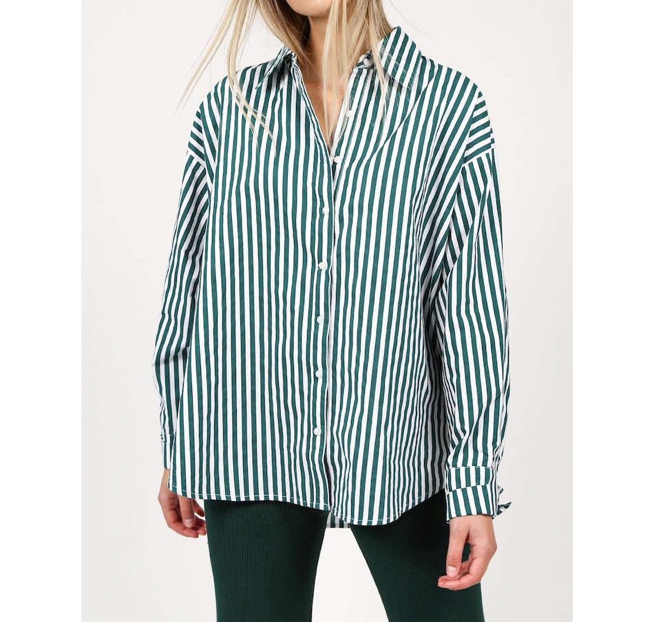 Image 222531_EMR.jpg, Product 222-531 / Price $39.88, Brunette the Label Striped Button Up Shirt from Brunette The Label on TSC.ca's Fashion department