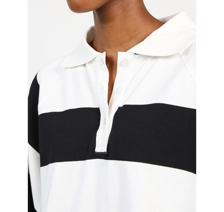 Image 222534_ALTMORE4.jpg, Product 222-534 / Price $88.00, Brunette the Label Polo Stripe Shirt from Brunette The Label on TSC.ca's Fashion department