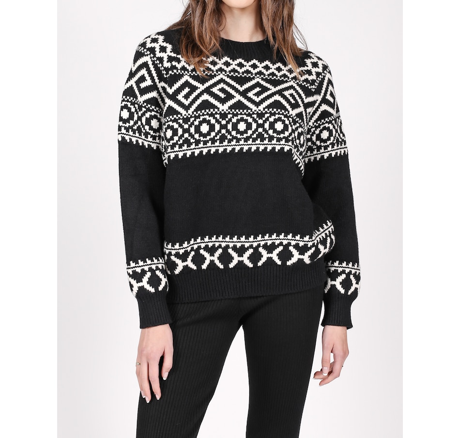 Image 222543_BLK.jpg, Product 222-543 / Price $79.88, Brunette the Label Fairisle Sweater from Brunette The Label on TSC.ca's Fashion department