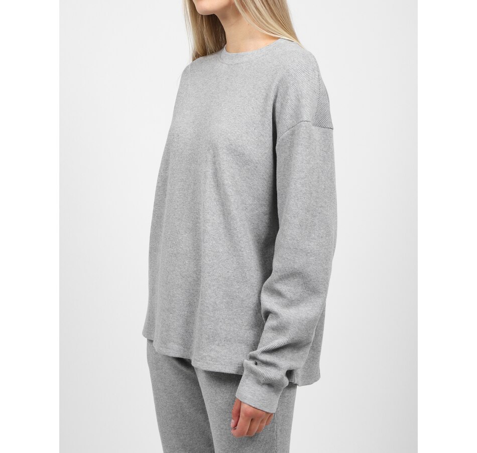 Image 222545_ALTMORE1.jpg, Product 222-545 / Price $50.00, Brunette The Label Long Sleeve Boxy Waffle Knit Tee from Brunette The Label on TSC.ca's Fashion department