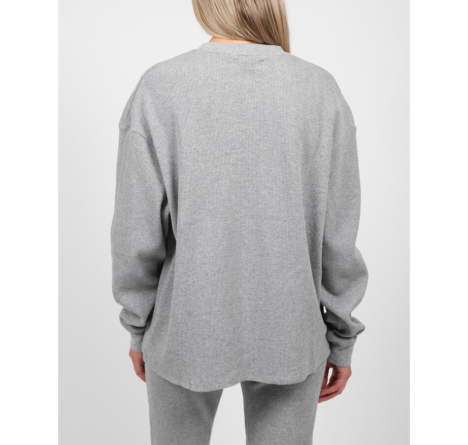 Image 222545_ALTMORE2.jpg, Product 222-545 / Price $50.00, Brunette The Label Long Sleeve Boxy Waffle Knit Tee from Brunette The Label on TSC.ca's Fashion department