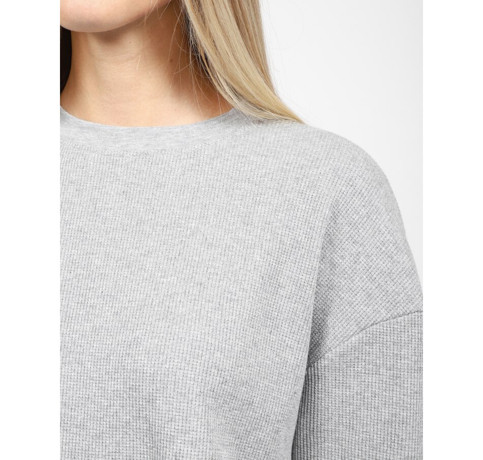 Image 222545_ALTMORE3.jpg, Product 222-545 / Price $50.00, Brunette The Label Long Sleeve Boxy Waffle Knit Tee from Brunette The Label on TSC.ca's Fashion department