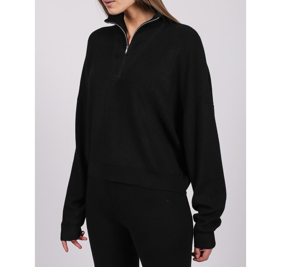 Image 222551_ALTMORE1.jpg, Product 222-551 / Price $39.33, Brunette The Label Half-Zip Ribbed Knit Popover Sweater from Brunette The Label on TSC.ca's Fashion department