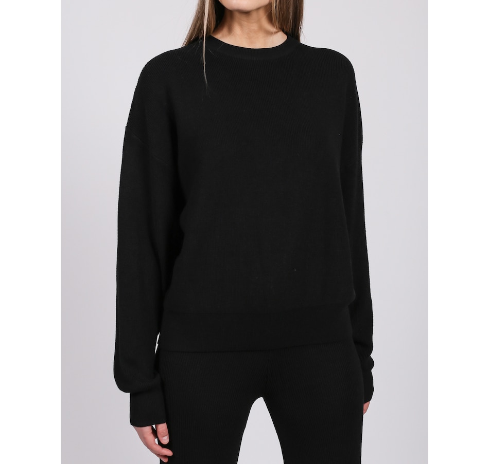 Image 222552_BLK.jpg, Product 222-552 / Price $34.33, Brunette The Label Ribbed Knit Crew Neck Sweater from Brunette The Label on TSC.ca's Fashion department