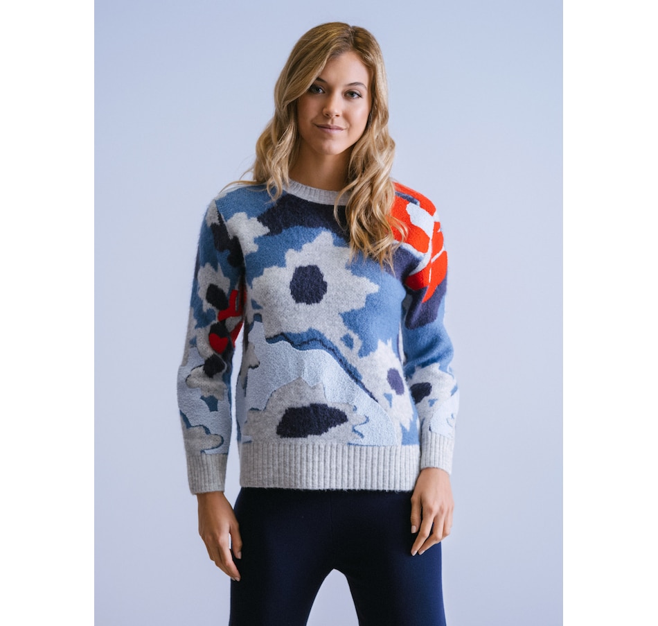 Image 222555_BLMU.jpg, Product 222-555 / Price $140.00, Why Not Crewneck Floral Sweater from Why Not on TSC.ca's Fashion department