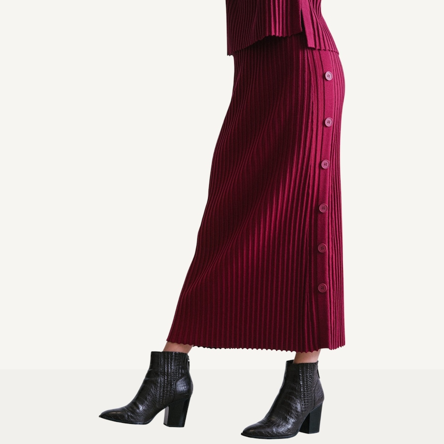 Image 222558_ALTMORE1.jpg, Product 222-558 / Price $105.00, Why Not Pull-On Pleat and Button Detail Skirt from Why Not on TSC.ca's Fashion department