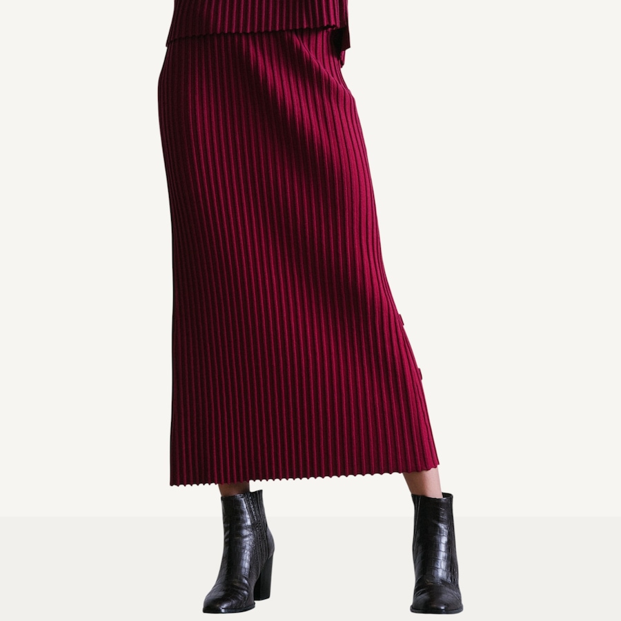 Image 222558_BRY.jpg, Product 222-558 / Price $105.00, Why Not Pull-On Pleat and Button Detail Skirt from Why Not on TSC.ca's Fashion department