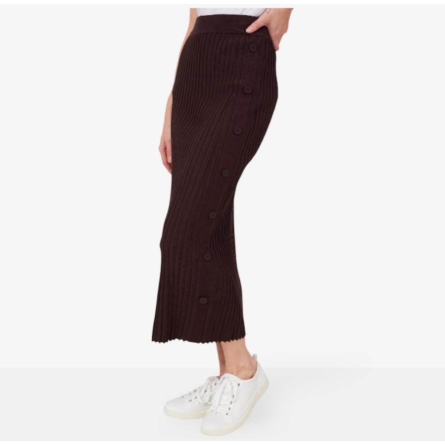 Image 222558_CHO.jpg, Product 222-558 / Price $105.00, Why Not Pull-On Pleat and Button Detail Skirt from Why Not on TSC.ca's Fashion department