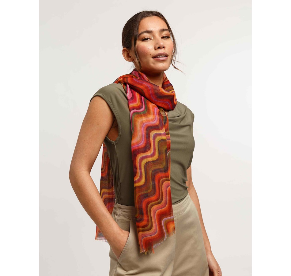 Image 222564_EXOOE.jpg, Product 222-564 / Price $45.00, V. Fraas Ms. Zig Zag Eco Scarf from FRAAS on TSC.ca's Fashion department