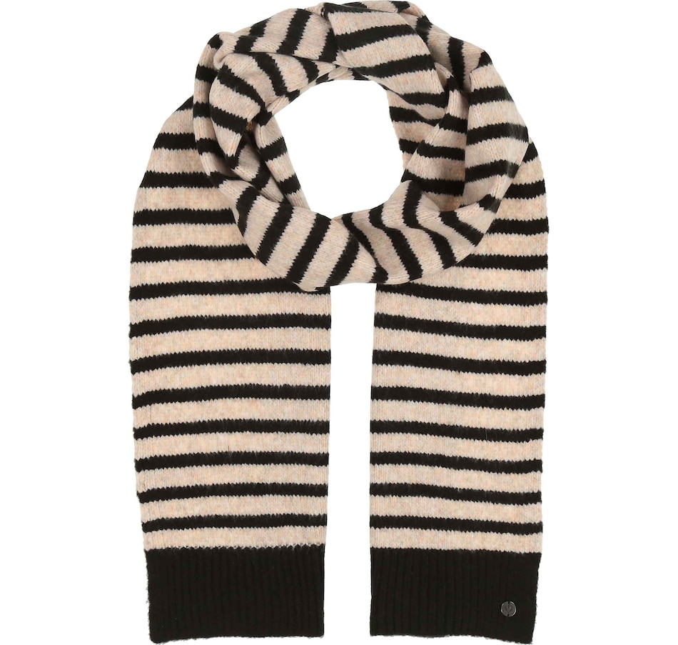 Image 222574_BLK.jpg, Product 222-574 / Price $62.00, V. Fraas Two-Tone Striped Scarf from FRAAS on TSC.ca's Fashion department