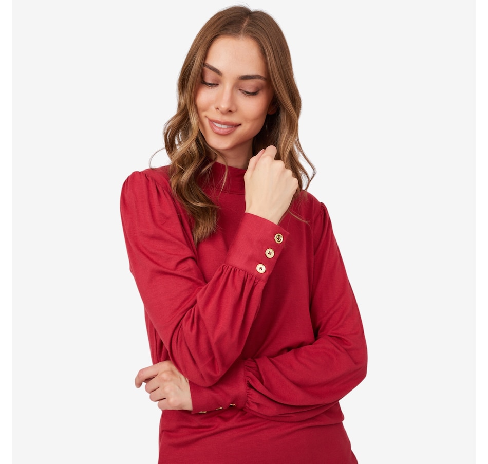 Image 222587_ALTMORE1.jpg, Product 222-587 / Price $59.88, Guillaume Puff Sleeves Jersey Mockneck from Guillaume on TSC.ca's Fashion department