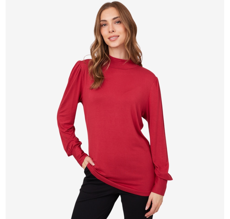 Image 222587_BRY.jpg, Product 222-587 / Price $59.88, Guillaume Puff Sleeves Jersey Mockneck from Guillaume on TSC.ca's Fashion department