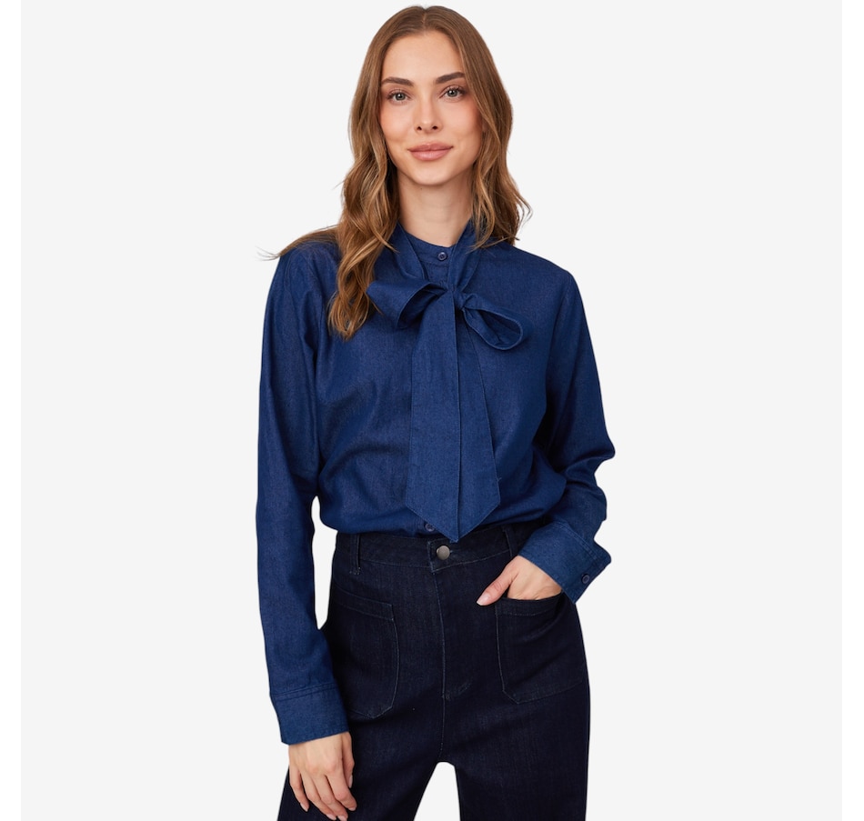 Image 222590_DID.jpg, Product 222-590 / Price $59.88, Guillaume Bow Tie Denim Shirt from Guillaume on TSC.ca's Fashion department