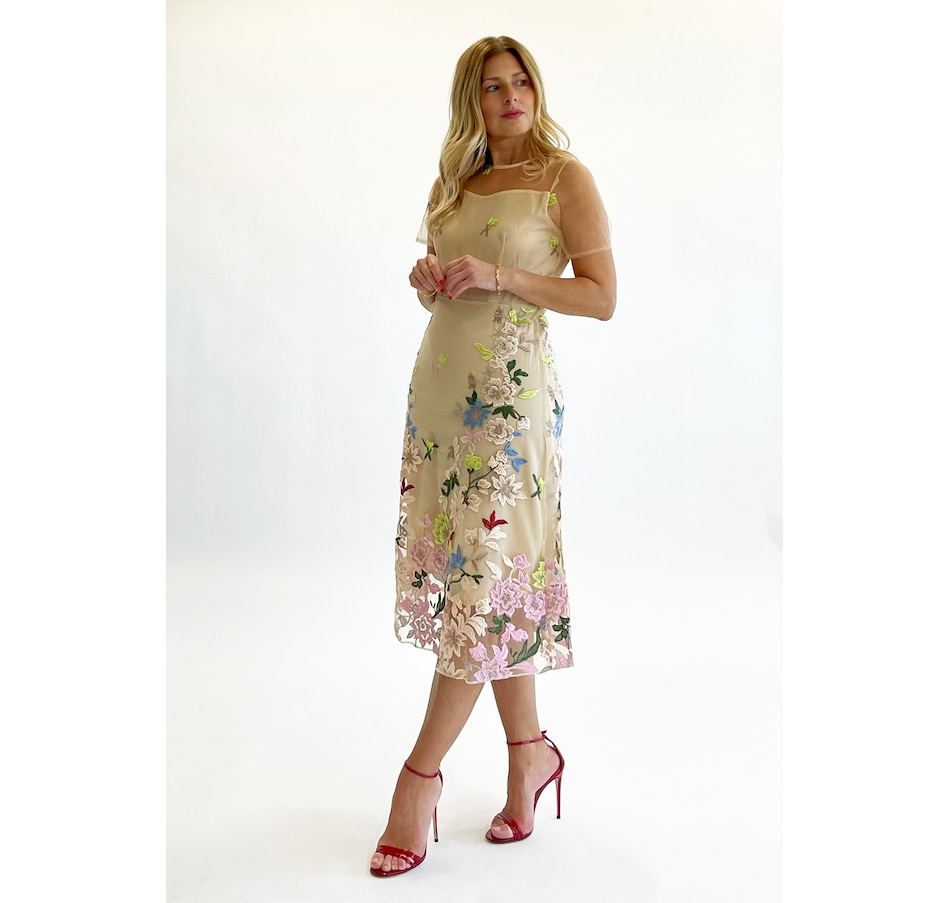 Image 222747_BGE.jpg, Product 222-747 / Price $117.33, Katherine Karambelas Floreanne Floral Mesh Dress from Katherine Karambelas on TSC.ca's Fashion department