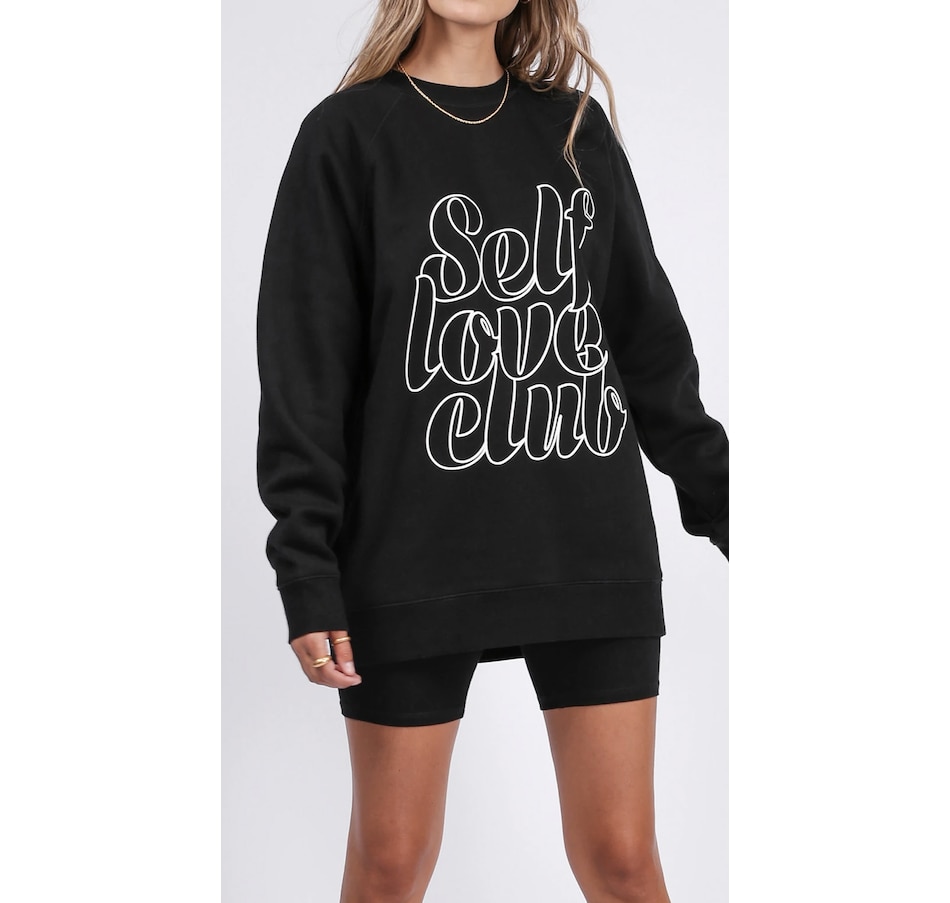 Image 222789_BLK.jpg, Product 222-789 / Price $24.33, Brunette the Label Babe Definition Self Love Club Crew Neck Sweater from Brunette The Label on TSC.ca's Fashion department