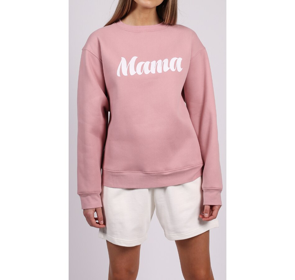 Image 222797_MIMA.jpg, Product 222-797 / Price $88.00, Brunette The Label Mama Cursive Crew Neck Sweater from Brunette The Label on TSC.ca's Fashion department