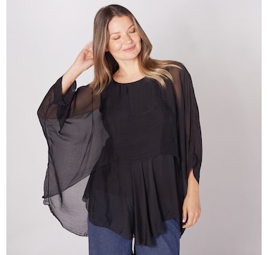 M Made In Italy Woven Layered Flowy Tunic