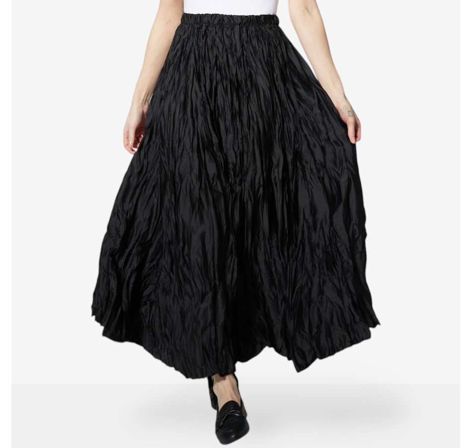 Image 222853_BLK.jpg, Product 222-853 / Price $29.33, M Made In Italy Woven Pull-On Ankle Length Crinkled Skirt from M Made in Italy on TSC.ca's Fashion department