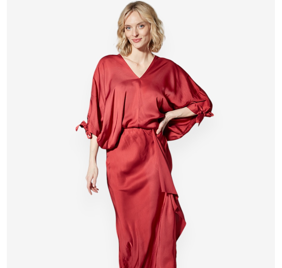 Image 222854_ALTMORE1.jpg, Product 222-854 / Price $24.33, M Made In Italy Oversized Bat Sleeve Silky Blouse from M Made in Italy on TSC.ca's Fashion department