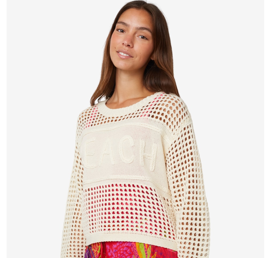 Image 223032_BTRC.jpg, Product 223-032 / Price $34.33, claudia ev Long Sleeve Crew Neck Top with Embroidery Wording from claudia ev on TSC.ca's Fashion department