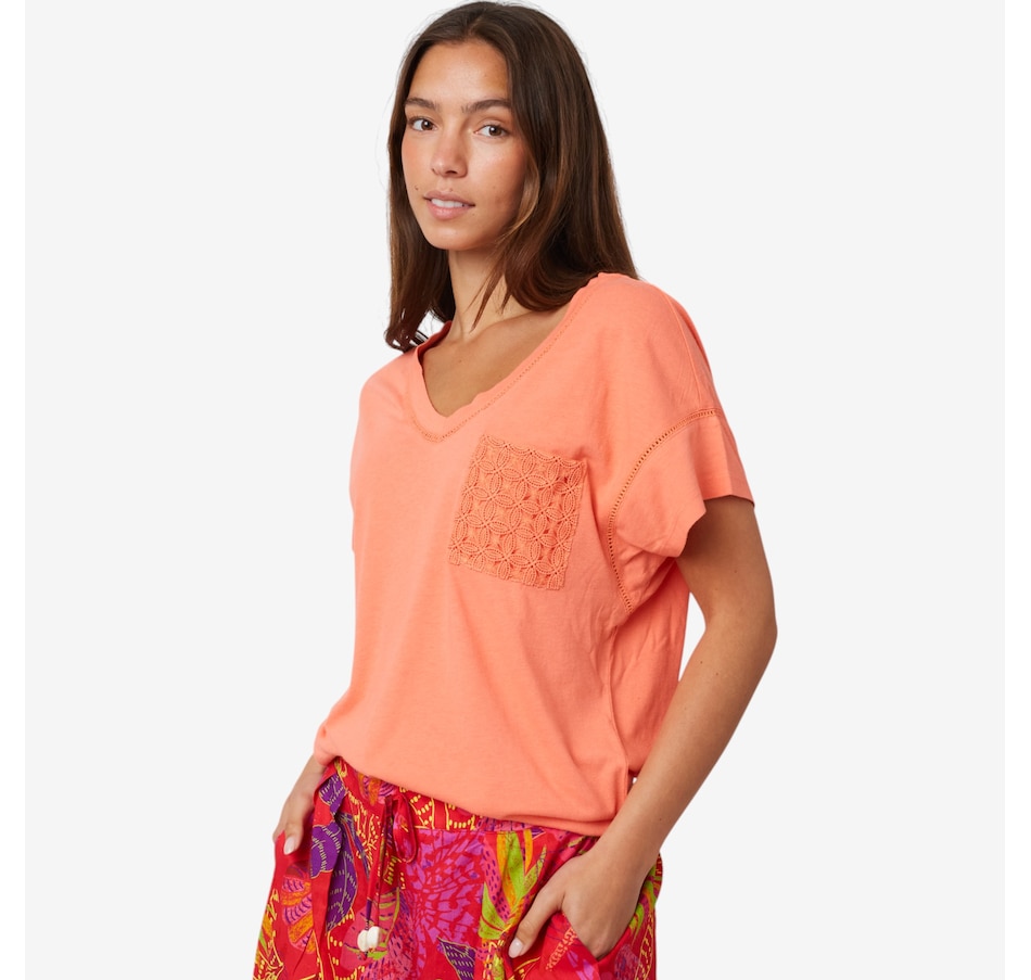 claudia ev Frill V-Neck with Ladder Tape Detail