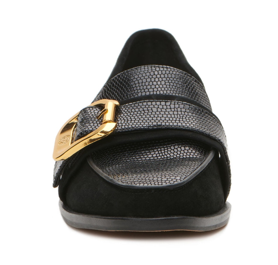  Vince Camuto Women's Footwear Women's Cenkanda Buckle Loafer  Flat, Black, 5