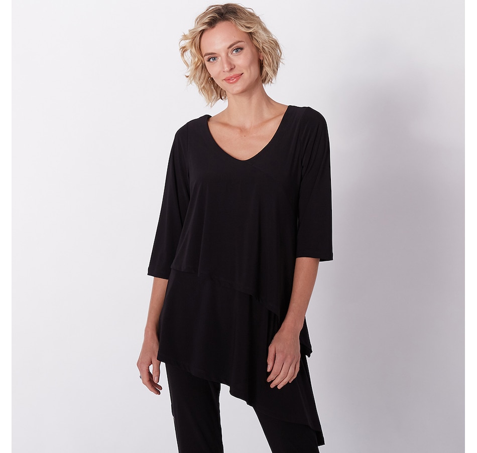 Clothing & Shoes - Tops - T-Shirts & Tops - Marallis Asymmetrical V ...