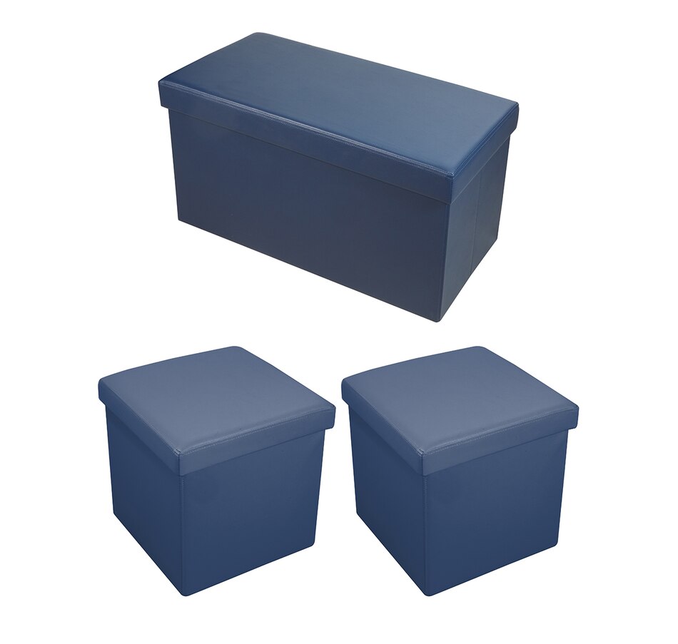 Image 223441_NVY.jpg, Product 223-441 / Price $39.33, FHE Deluxe Storage Bench And Two Ottomans from FHE Storage on TSC.ca's Home & Garden department