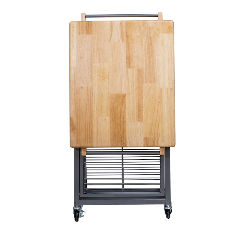 Hoppel rolling kitchen island with removable butcher block top tsc ca