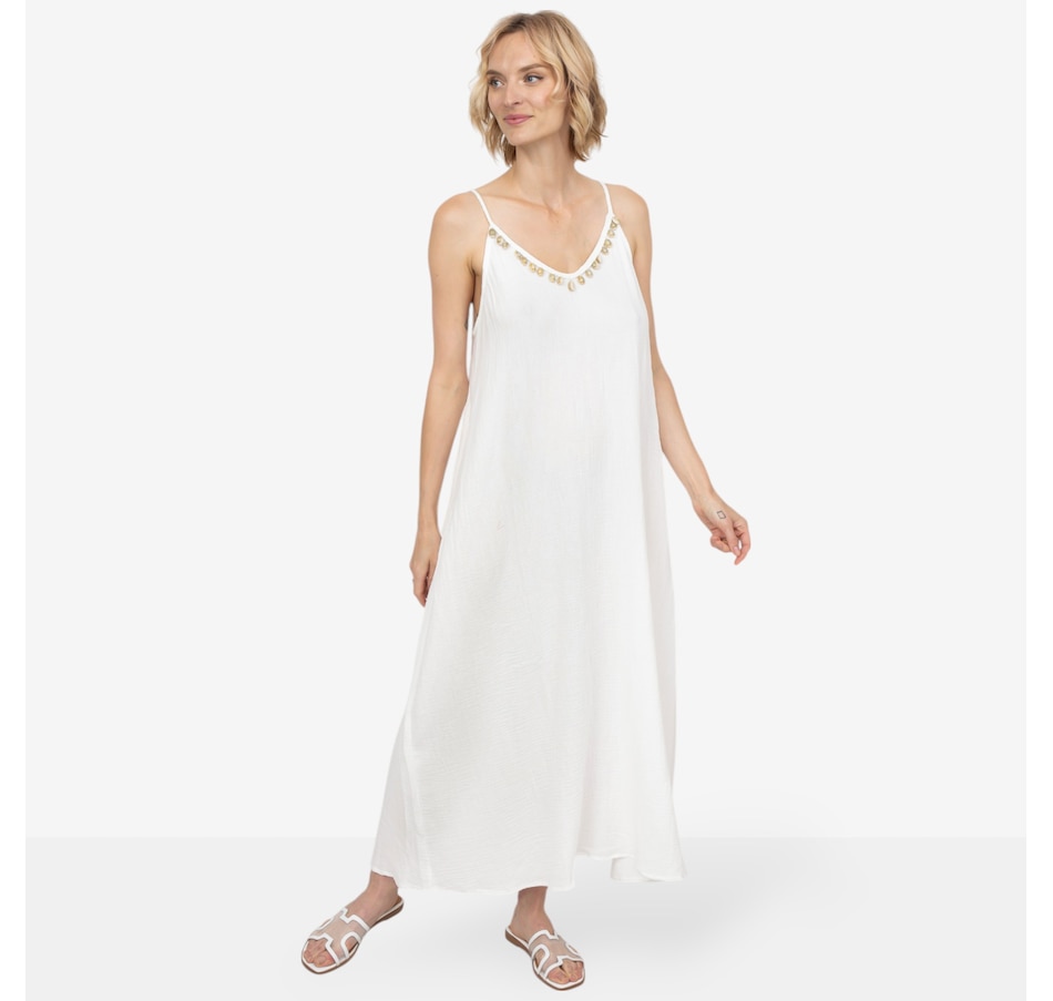 Image 223604_SUMWE.jpg, Product 223-604 / Price $29.33, claudia ev Long Dress with Braid and Shell from claudia ev on TSC.ca's Fashion department