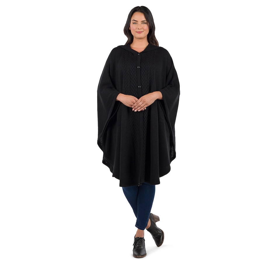 Image 223659_BLK.jpg, Product 223-659 / Price $49.33, Patricia Nash Cable Hooded Button Up Cape With Hood from Patricia Nash on TSC.ca's Clothing & Shoes department