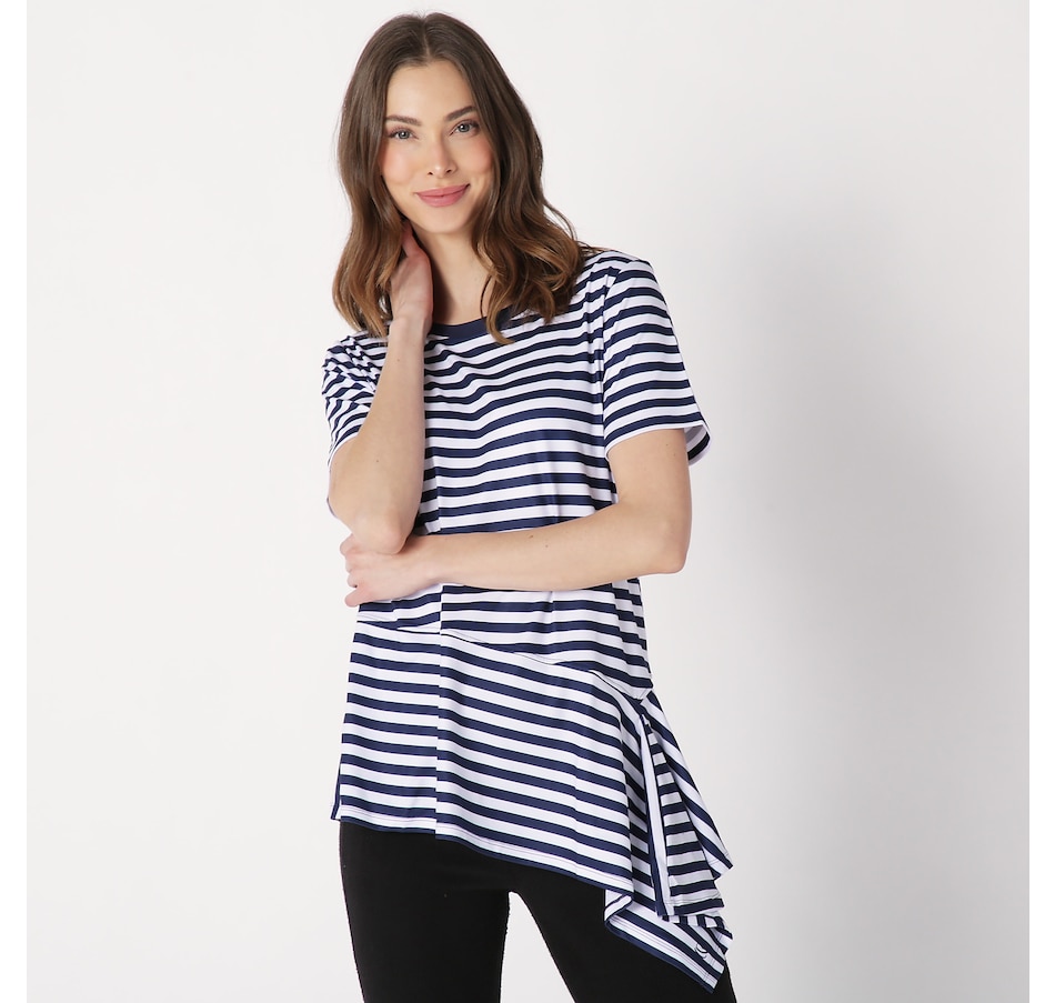 Clothing & Shoes - Tops - T-Shirts & Tops - Cuddl Duds Flexwear Asymmetric  Hem Top - Online Shopping for Canadians