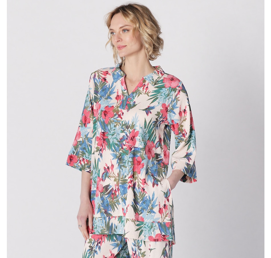 Clothing & Shoes - Tops - Shirts & Blouses - Cuddl Duds Crepe Knit Caftan  Tunic - Online Shopping for Canadians