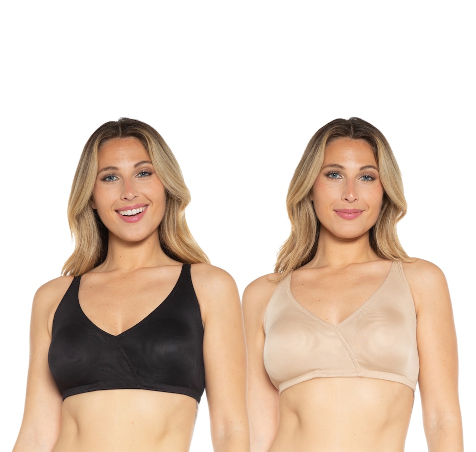 Rhonda Shear 2-Pack Cotton Blend Seamless Ahh Bra With Removable Pads