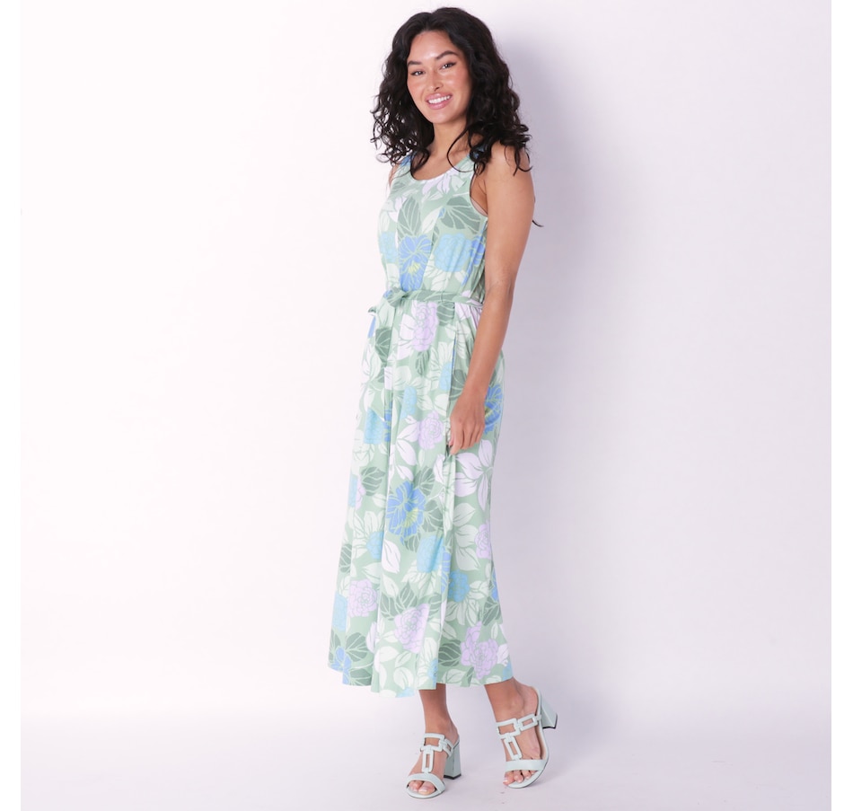 Clothing & Shoes - Dresses & Jumpsuits - Casual Dresses - Cuddl Duds Petite  Flexwear Paneled Maxi Dress With Waist Tie - Online Shopping for Canadians