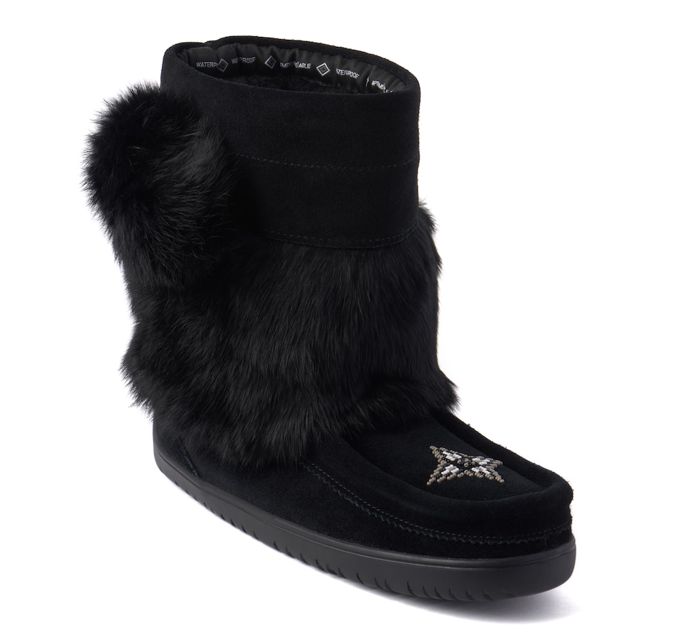 Image 223716_BLK.jpg, Product 223-716 / Price $89.88, Manitobah Mukluks Waterproof Suede Short Snowy Owl Mukluk from Manitobah on TSC.ca's Shoes department
