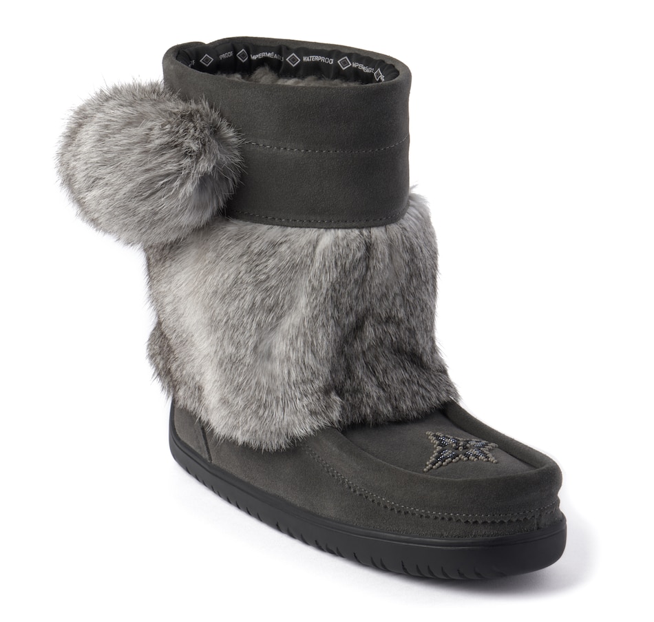 Image 223716_CHR.jpg, Product 223-716 / Price $89.88, Manitobah Mukluks Waterproof Suede Short Snowy Owl Mukluk from Manitobah on TSC.ca's Shoes department