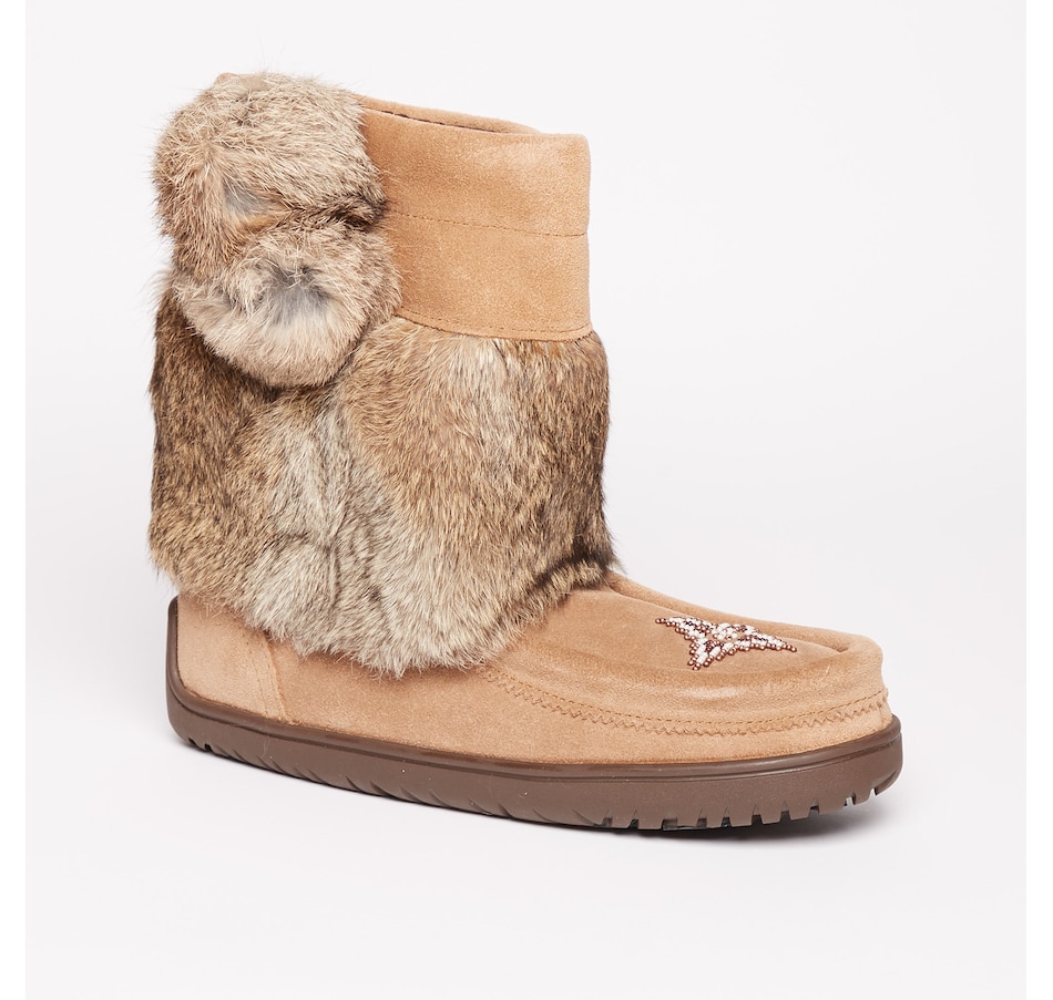 Image 223716_OAK.jpg, Product 223-716 / Price $89.88, Manitobah Mukluks Waterproof Suede Short Snowy Owl Mukluk from Manitobah on TSC.ca's Shoes department