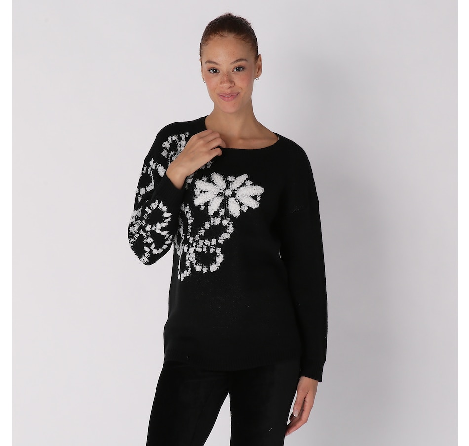 Clothing & Shoes - Tops - Sweaters & Cardigans - Cardigans - Nina Leonard  Jacquard Cardigan - Online Shopping for Canadians