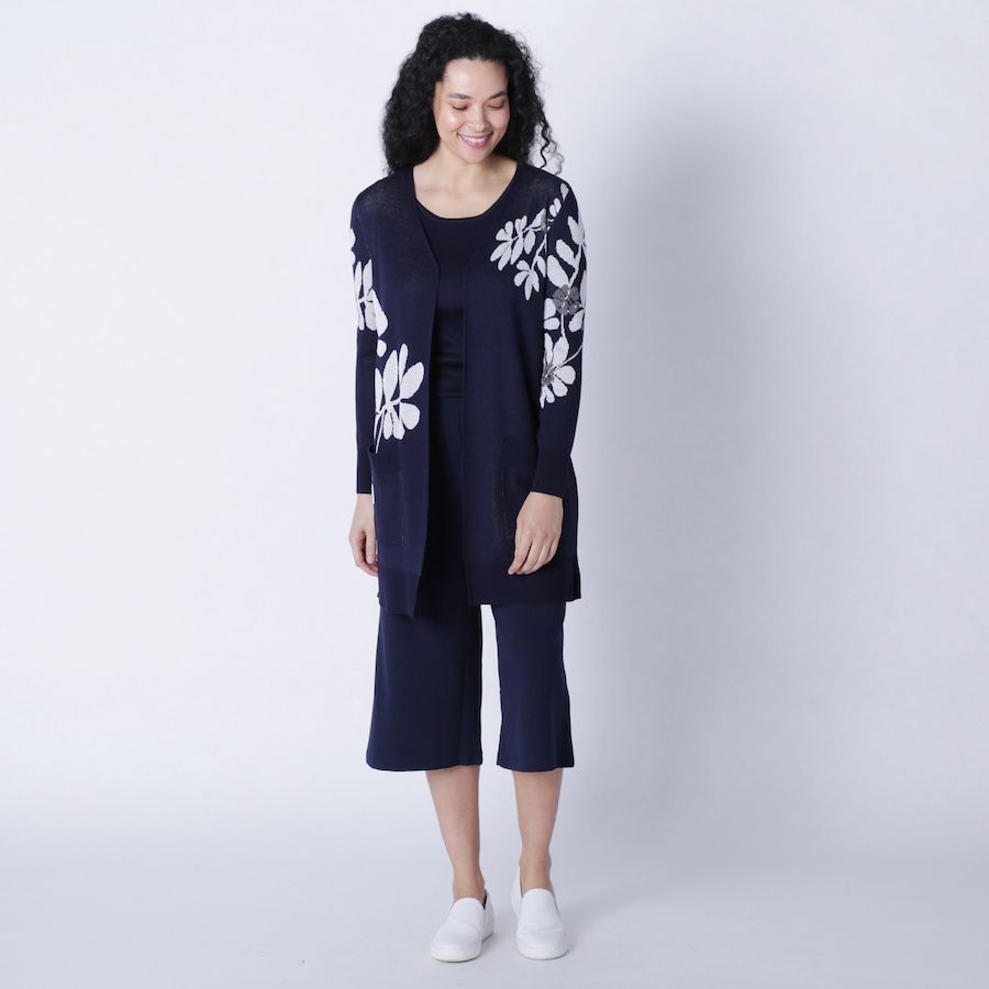 Image 223744_NVM.jpg, Product 223-744 / Price $14.33, Nina Leonard Jacquard Cardigan from Nina Leonard on TSC.ca's Fashion department