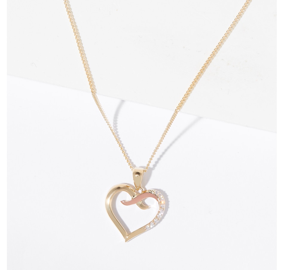 Image 224003.jpg, Product 224-003 / Price $1,399.99, Clogau Gold 10K Yellow & Rose Gold Kiss Diamond Pendant With Chain from Clogau Gold on TSC.ca's Jewellery department