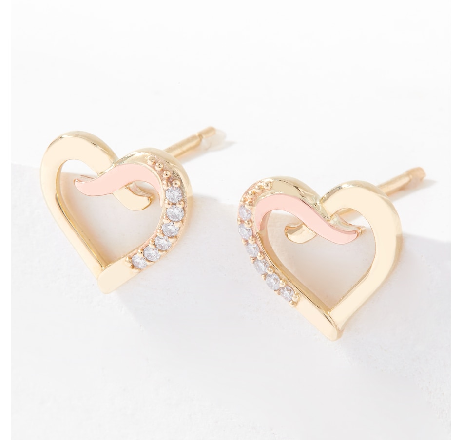 Image 224005.jpg, Product 224-005 / Price $699.99, Clogau Gold 10K Yellow and Rose Gold Kiss Diamond Earrings from Clogau Gold on TSC.ca's Jewellery department