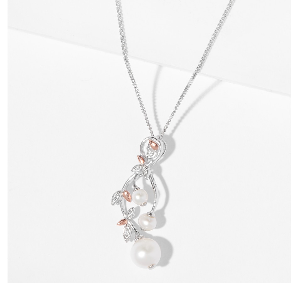 Image 224006.jpg, Product 224-006 / Price $299.99, Clogau Gold Sterling Silver Lily Of The Valley Pearl Pendant With Chain from Clogau Gold on TSC.ca's Jewellery department