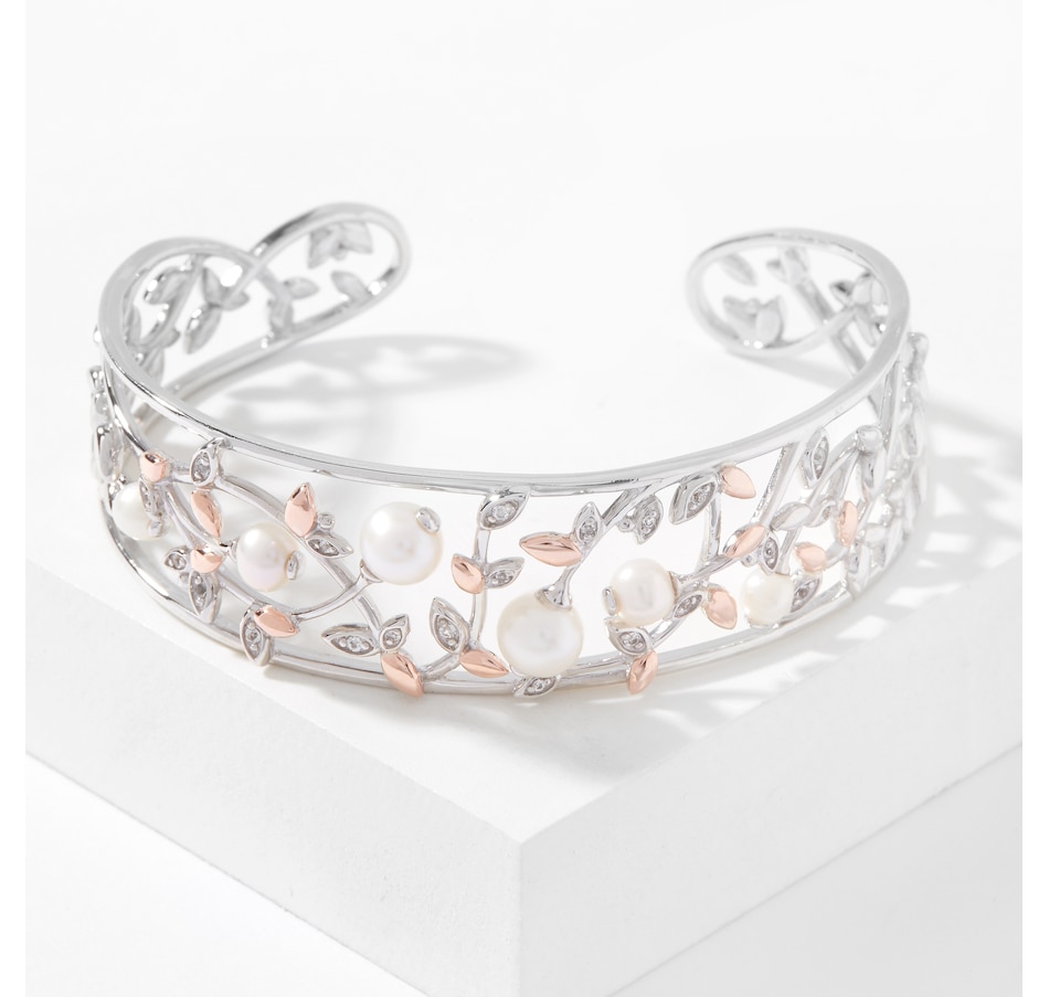 Image 224008.jpg, Product 224-008 / Price $649.99, Clogau Gold Sterling Silver Lily Of The Valley Pearl Bangle from Clogau Gold on TSC.ca's Jewellery department