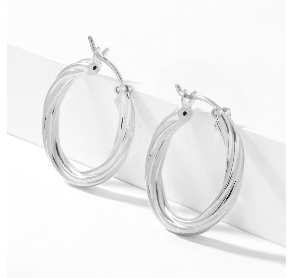 Image 224129_SIL.jpg, Product 224-129 / Price $49.88, Silver Gallery Sterling Silver Small Textured Hoop Earrings from Silver Gallery on TSC.ca's Jewellery department