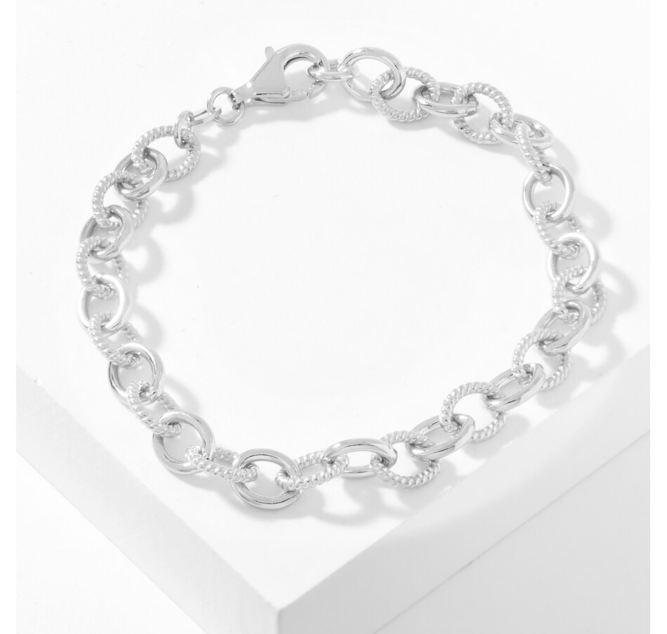 Jewellery - Bracelets - Link Bracelets - Silver Gallery Sterling Silver Oval Link Cable Chain ...