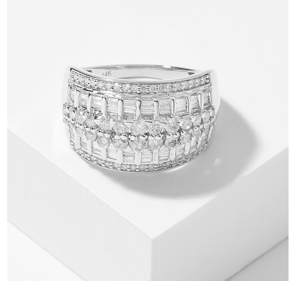 Image 224230_WG118.jpg, Product 224-230 / Price $849.33 - $1,399.33, 14K Gold Round & Baguette Diamond Ring from Diamond Show on TSC.ca's Jewellery department