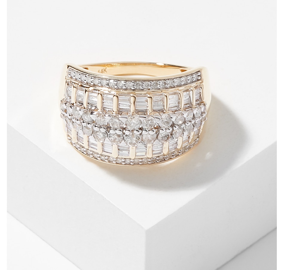 Image 224230_YG118.jpg, Product 224-230 / Price $1,899.99 - $2,899.99, 14K Gold Round & Baguette Diamond Ring from Diamond Show on TSC.ca's Jewellery department