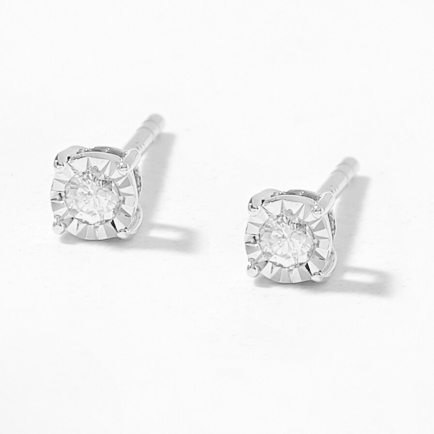 Jewellery Earrings Stud Earrings 14K White Gold 0 10ctw Diamond   224232 