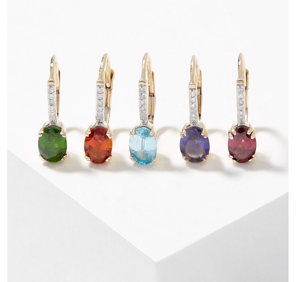 Image 224284_ALTMORE2.jpg, Product 224-284 / Price $329.33, Gem Creations 14K Yellow Gold Exotic Gemstone & White Diamond Earrings from Gem Creations on TSC.ca's Jewellery department